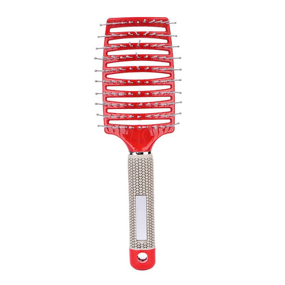 1PCS Multicolor Bristle Nylon Scalp Massage Comb Women Wet Curly Detangle Hairbrush Hair Growth for Relax & Stress Relief