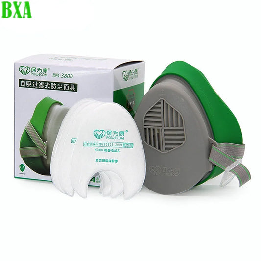 Durable Breathable Dust Proof Set Gas Mask 3800 Filter Cotton 3803 Anti-industrial Dust Coal Mine Grinding Synthetic Silica Gel