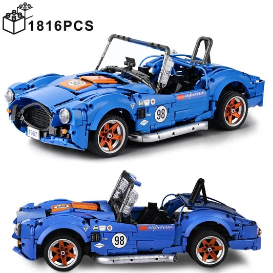 1816PCS Technical MOC Retro Sport Car Shelbyed Cobra 427 Building Blocks Assemble Bricks Toys Gifts for Adult Friend