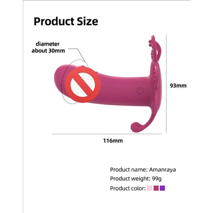 Soft Silicone Wireless Remote Control Butterfly Wears a Vibrator G-Spot Nipple Clitoral Masturbator Sex Toy for Women