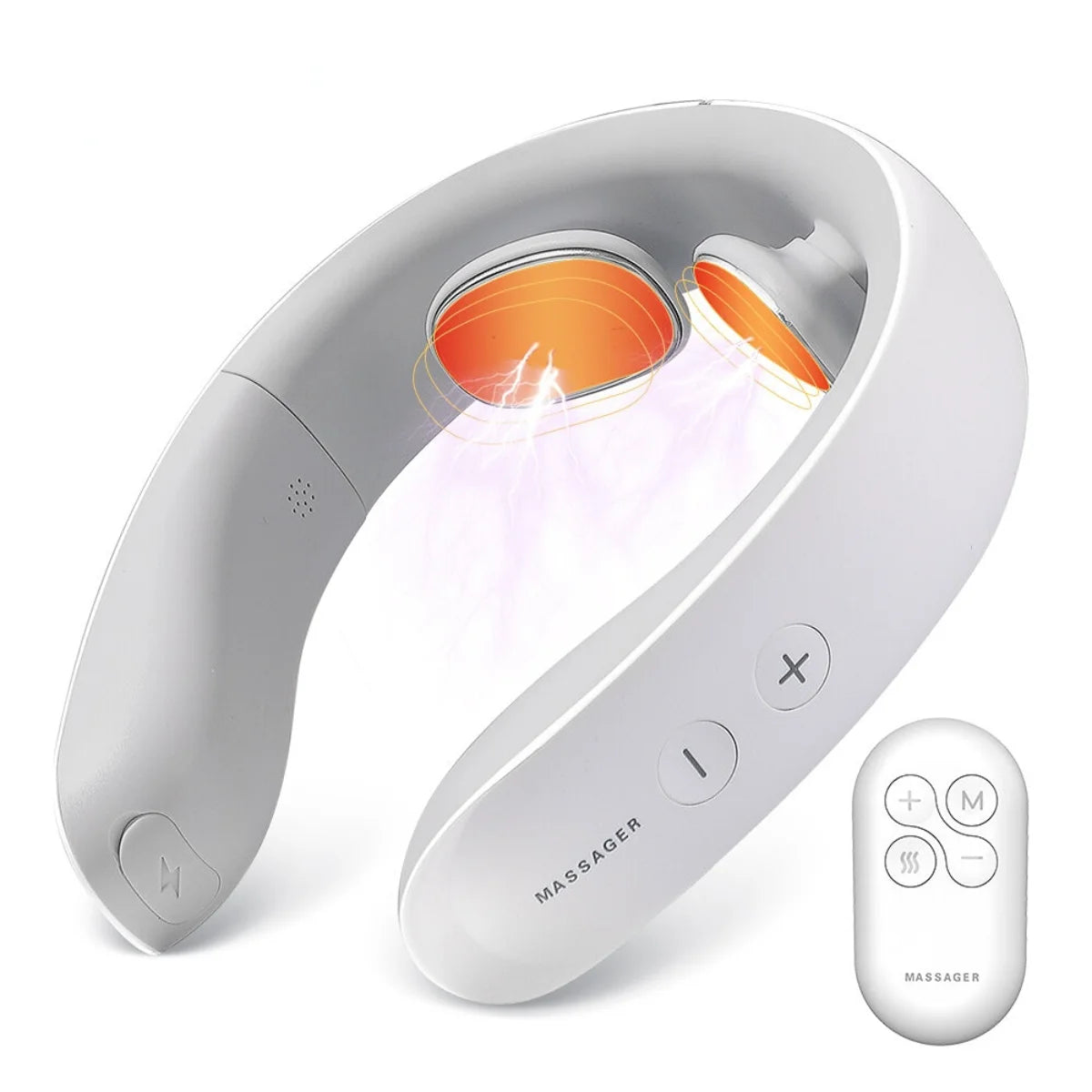 TENS Pulse Massage Instrument 6 Mode 15 Levels Deep Tissue Relax Portable Electric Neck Massager 40° Hot Compress Heating