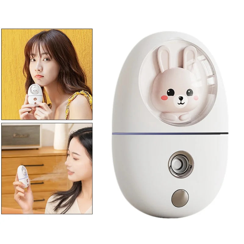 New 35ML Mini Facial Humidifier Cartoon Facial Nano Spray Makeup Skin Moisturizing Hydration Spray Facial Steamer USB