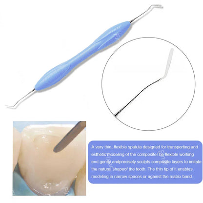 New 5pcs Dental Composite Resin filling Spatula Aesthetic restoration kit Silicone Handle  Dental Surgical Instrument