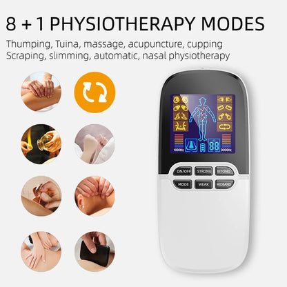 Digital Meridian Massager Multi-functional Medium Frequency Meridian Therapy Instrument Home Rechargeable Double Output Machine