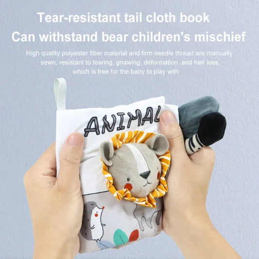 Soft Baby Books Cartoon 3D Touch Book Polyester Early Cognize Reading Book Education for Toddler Infant Gifts for 0-12 Months