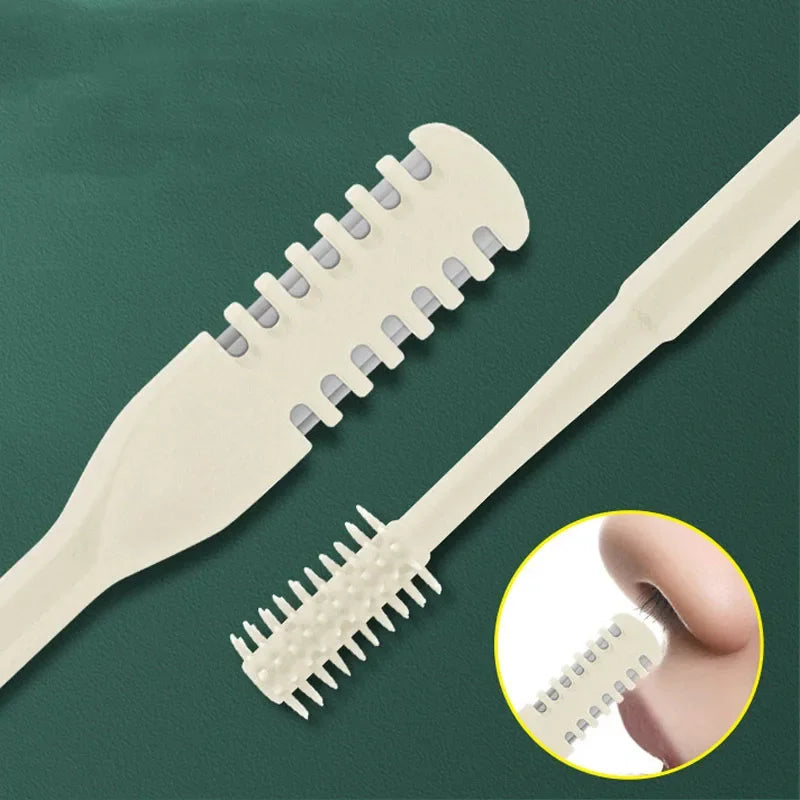 360 Degree Double headed Rotate Nostril Cleaning Scissors Double Sided Nose Hair Knife Manual Nostril Cleaning Nose Hair Trimmer