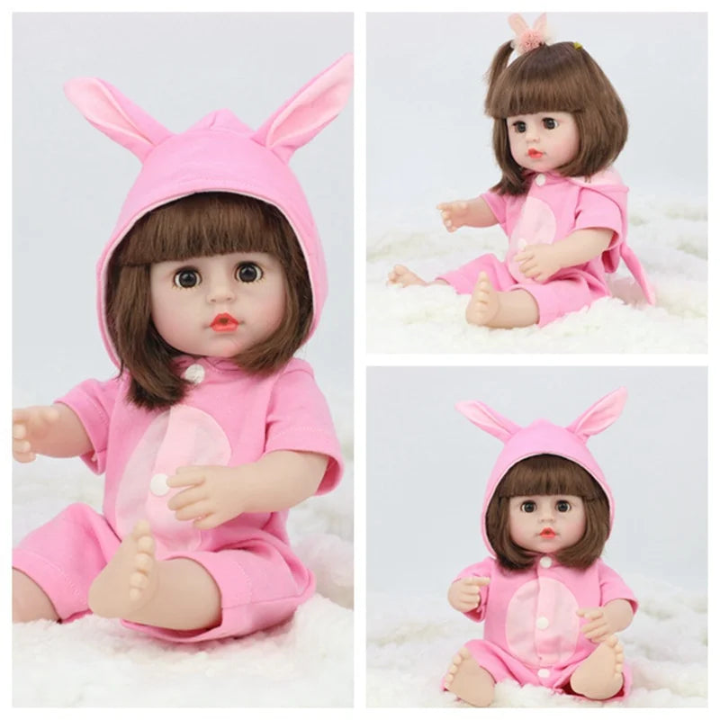 38CM Reborn Doll Imitation Baby Soft Adhesive Doll Children's Toy Doll Toy Toddler Girl Birthday Gift Dolls Accessories