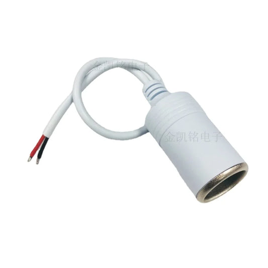 10A High Power 0.75mm² All-Copper Thickened White Cigarette Lighter To Car Charger Female Single-Head Cable 0.3m