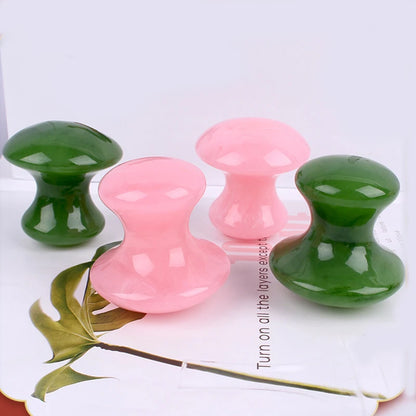 1PCS Natural Rose Quartz Mushroom Stone Gouache Scraping Board Facial Massager Guasha Board Skin Care Facial Lifting Tool