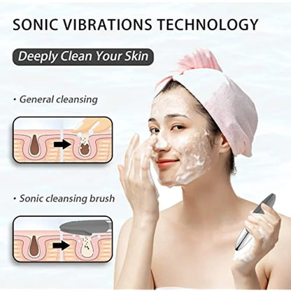 New Electric Facial Cleansing Brush Silicone Vibrating Massager Face Scrubber Brush Deep Cleanning Blackhead Remover Exfoliating