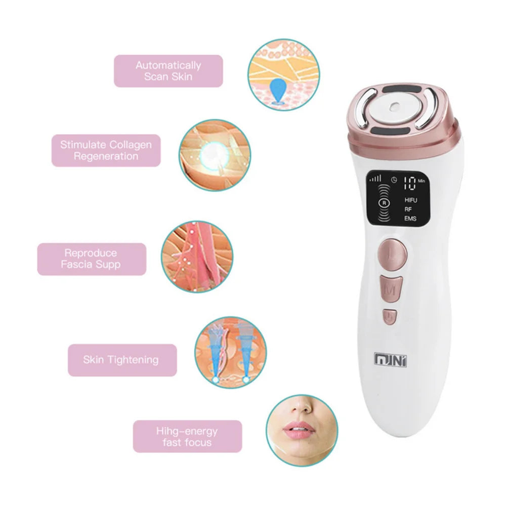 Beauty Massager Portable Mini HIFU Facial Skin Radio Frequency EMS Micro-Current Instrument To Tighten And Lift Face-Lift