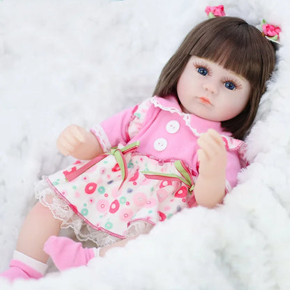 42CM Baby Reborn Doll Toys Sleeping Accompany Doll Lifelike Soft Toddler Reborn Dolls for Girls Birthday Present Gifts Kids Toys