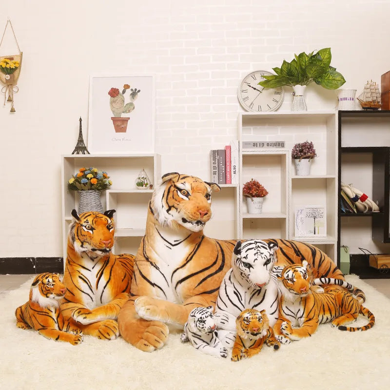 30-60cm Big Size White Yellow Simulation Siberian Tiger Plush Toys Lifelike Wild Animal Dolls Children Kids Decor Birthday Gift