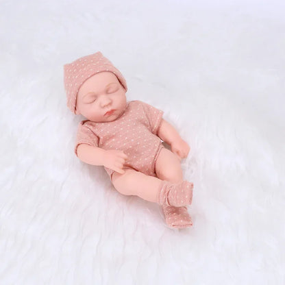 19cm Silicone Reborn Dolls Lifelike Reborn Baby Toys Waterproof Doll Cute Mini Sleep Soother Doll for Girls Birthday Gift