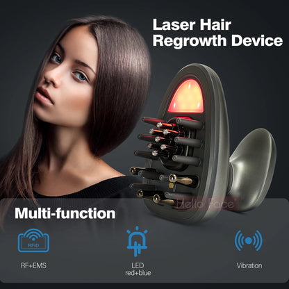 EMS Vibration Head Massager Electric Hair Loss Comb Laser Hair Regrowth Treatment Device Led Therapy Hair Growth Essence