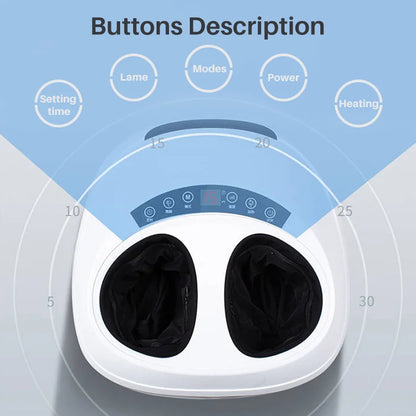 New 220V Electric Antistress 3D Shiatsu Kneading Air Pressure Foot Massager Infrared Foot Care Machine Heating Deep Relax