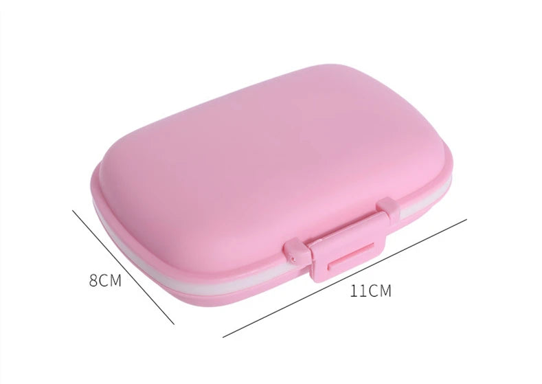 1PCS 8 Grids Organizer Box Tablets Travel Pill Box Tablets with Sealing Ring Small Box Wheat Straw Medicine Container