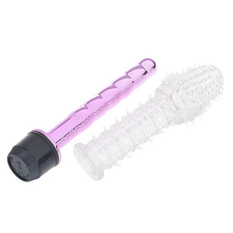 1PCS Vibration Mace with Removable Goad Wolf Tooth Sleeve Dildos Clitoris Stimulator G-Spot Masturbator Sex Toy for Women