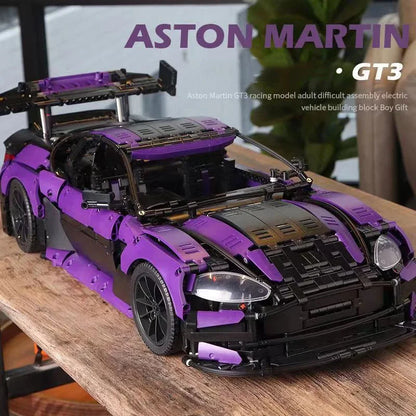 3850PCS Difficult Technical 1:8 Aston Martin GT3 Sport Car DB11 Model Building Blocks Assemble Bricks Collection Toys for Adult