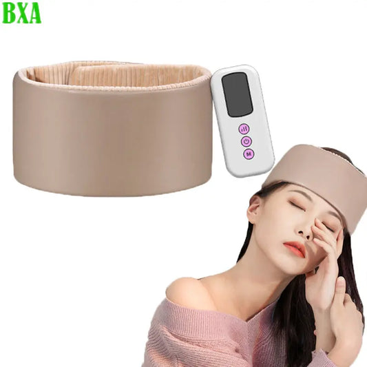 Migraine Stress Headache Relax Headband Electric Head Massager Belt Air Pressure Kneading Hot Compress Head Airbag Massage