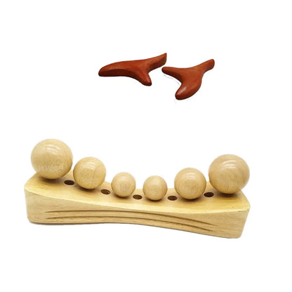 6 in 1 Wood Body Massager Psoas Muscle Hip Release Trigger Point Therapy Massage Tools Physical Therapy for Occipital Cordus