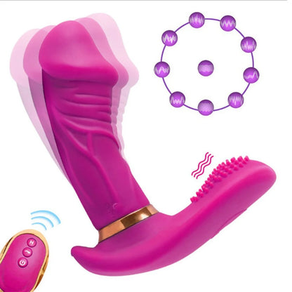 1PCS 10-Frequency Dual Vibration Strap On Dildo Clitoris Stimulator G spot Vibrator Masturbation Sex Toys for Woman Female