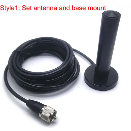 10cm Large Steel Gun Antenna 144/430MHz Wide Dual Band Antenna Aerial PL-259 Magnetic Base External Mobile Car Radio Antenna