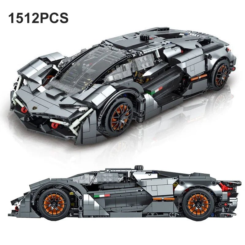 1512PCS Technical V14 Sport Car Building Blocks Vehicle Model Bricks Educational Toys Birthday Gifts Boy Kids