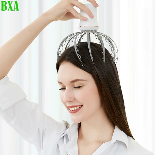 BXA Electric Head Massager Octopus Acupoint Massager Relaxation Device Relief Remove Muscle Tension Tiredness Head Massager Tool