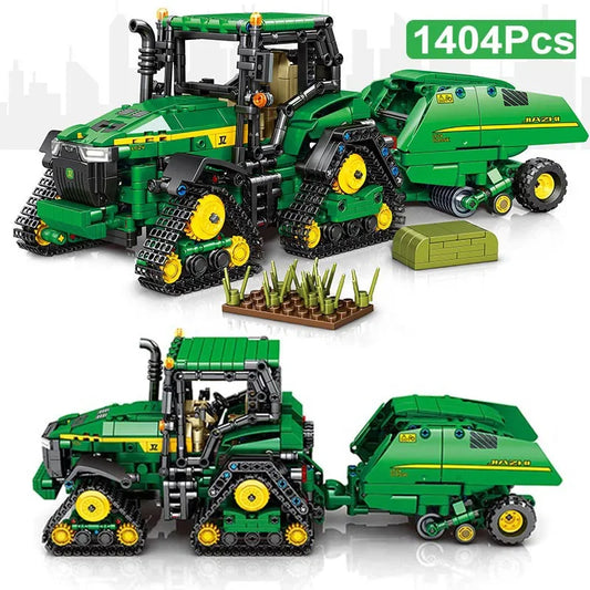 1404Pcs MOC Mechanical Farm Harvester Car Model Buidling Blocks City Engineering Vehicle Bricks Contruction Toys Kids Gift