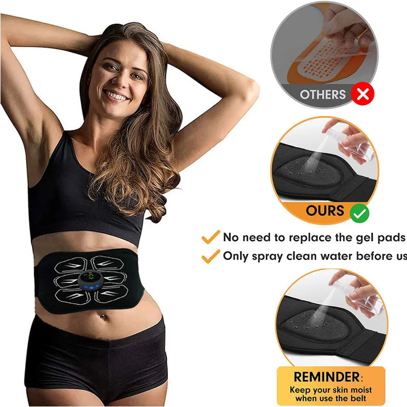 New EMS Muscle Stimulation Belt Vibrating ABS Stimulator Abdominal Trainer Exerciser Slimming Belt Home Gym Fitness Equipment