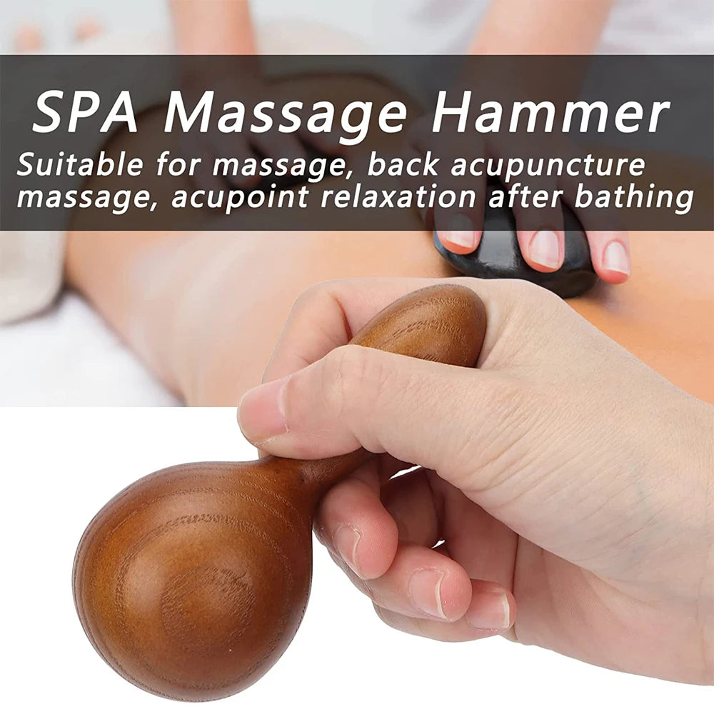 Portable Massage Hammer Back Acupoint SPA Massage Tool Massage Acupoint Relaxation Wood Beauty Massage Hammer Skin Care