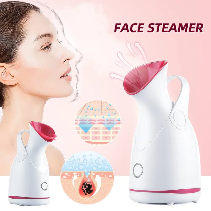 Nano Steam Facial Steamer Hot Compress Heating Sprayer Skin Moisturizing Humidifier Pore Deep Cleaning Water Hydration Nebulizer