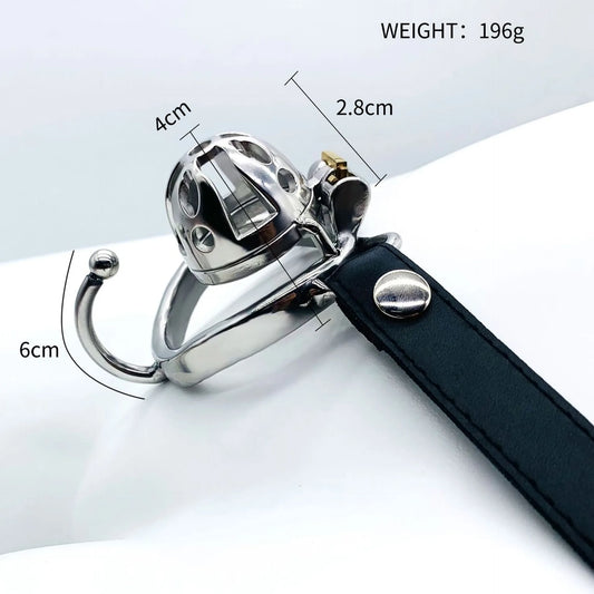 Wearable Chastity Lock with Hook Massage Male Stainless Steel Chastity Lock Adult Sex Products Chastity Lock