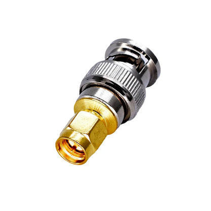 1Pcs Connector SMA Male to BNC Male Coaxial Gold Plated Straight Coaxial RF Adapter for Radio Walkie Talkie Antenna Change Plug