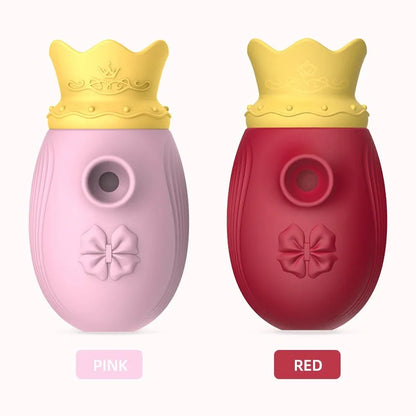 Sucking Nipple Clitoris Tongue lick Stimulator Sex Toys for woman Suction clitoral Vibrator Crown Rose Pussy Silicone Massager