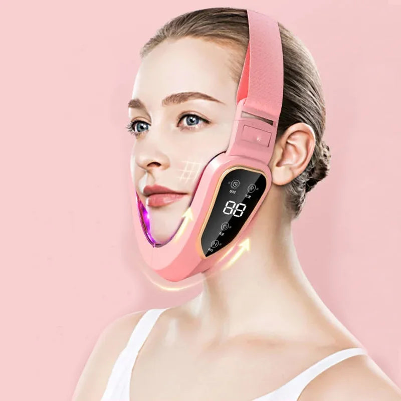 Double Chin V-shaped Face Lift Belt Machine NEW Face Lift Equipment LED Photon Therapy Face Slimming Vibration Massager