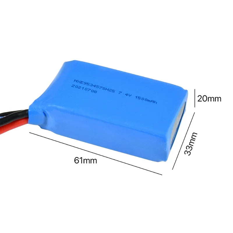 WLtoys XK 144010 Battery 7.4V 1500mAh Rechargeable Lipo Battery for WLtoys A959-B/A969-B/A979-B/K929-B 144001 A959-B-23