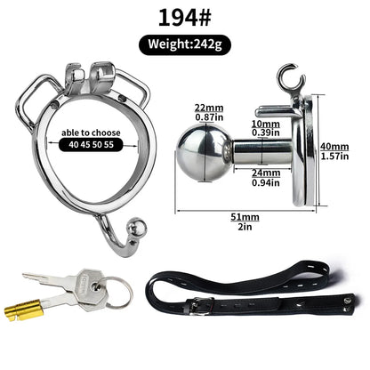 Wearing Stainless Steel Flat Negative Number Lock Male Penis Cage Exercise Control Anti-Escape Chastity Lock Removable