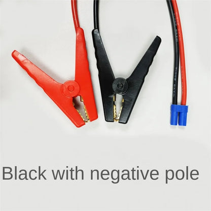 10aWG Pure Copper Car Emergency Power Cable, EC5 Female To Alligator Clips, 5.3mm², 40cm