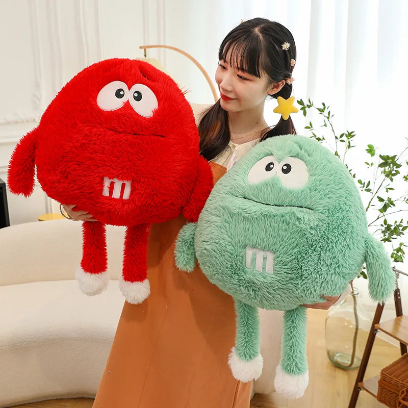 Soft M Bean Chocolate Candy Plush Toy Funny M&ms Anime Figure Doll Children's Bed Soft Sleeping Pillow Girl Cushion Gift Decor