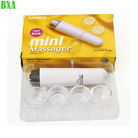 BXA Mini Electric Eye Massager with 4 Head Portable Facial Massage Device Pen Facials Great Vibration Lift Face Massage Stick