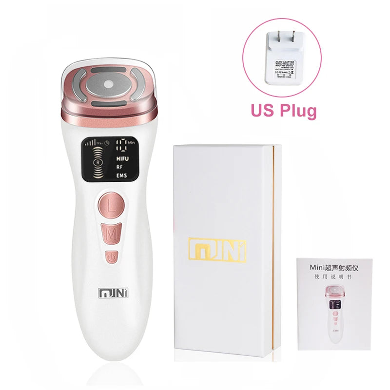 Upgraded Mini Hifu Ultrasonic Face Machine for Home Use with Hifu EMS LED Professional Machine Face Lift To Remove Wrinkles