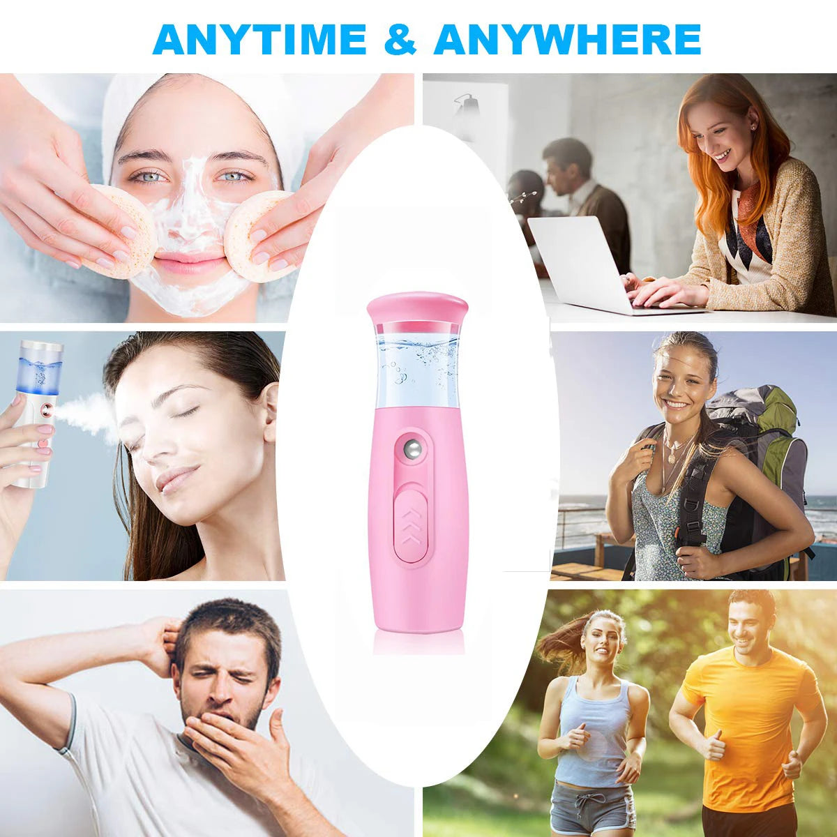 Portable Charged Beauty Instrument Mini Nano Face Steam Engine Cool Face Steam Engine Hand Spray Moisturizing Skin Care Cleaning