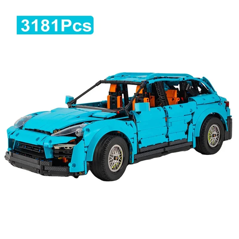 Technical 3181Pcs Blue Famous Racing Sport Car Model Building Blocks City Speed Vehicle Kids Adult Gift Supercar Bricks MOC Toys