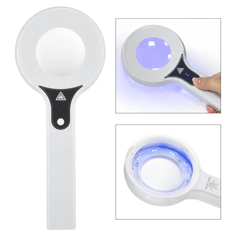 NEW Blue LED Cold UV Light Skin Analyzer With 8 Times Magnification Effect SkinTesting Multi-function Fungus Detection