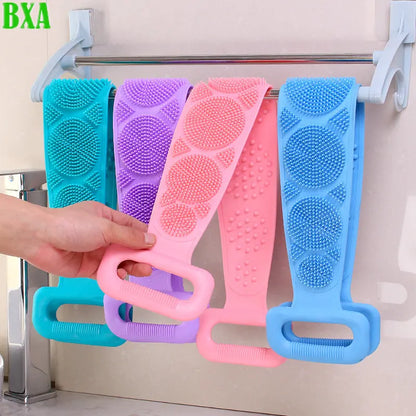 Scrub Exfoliating Body Sponge Silicone Brushes Bath Towels Bathroom Shower Back Brush Bath Scrub Clean Stain Removal Bath Belt