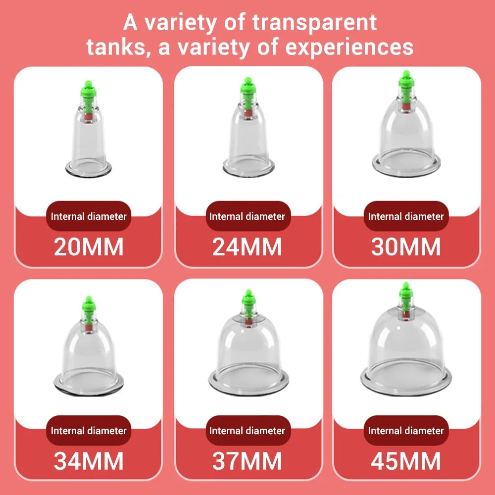 NEW Electric Intelligent Scraping Cupping Device Home Wireless Cupping 6 Cans Painless Scraping Meridians Care