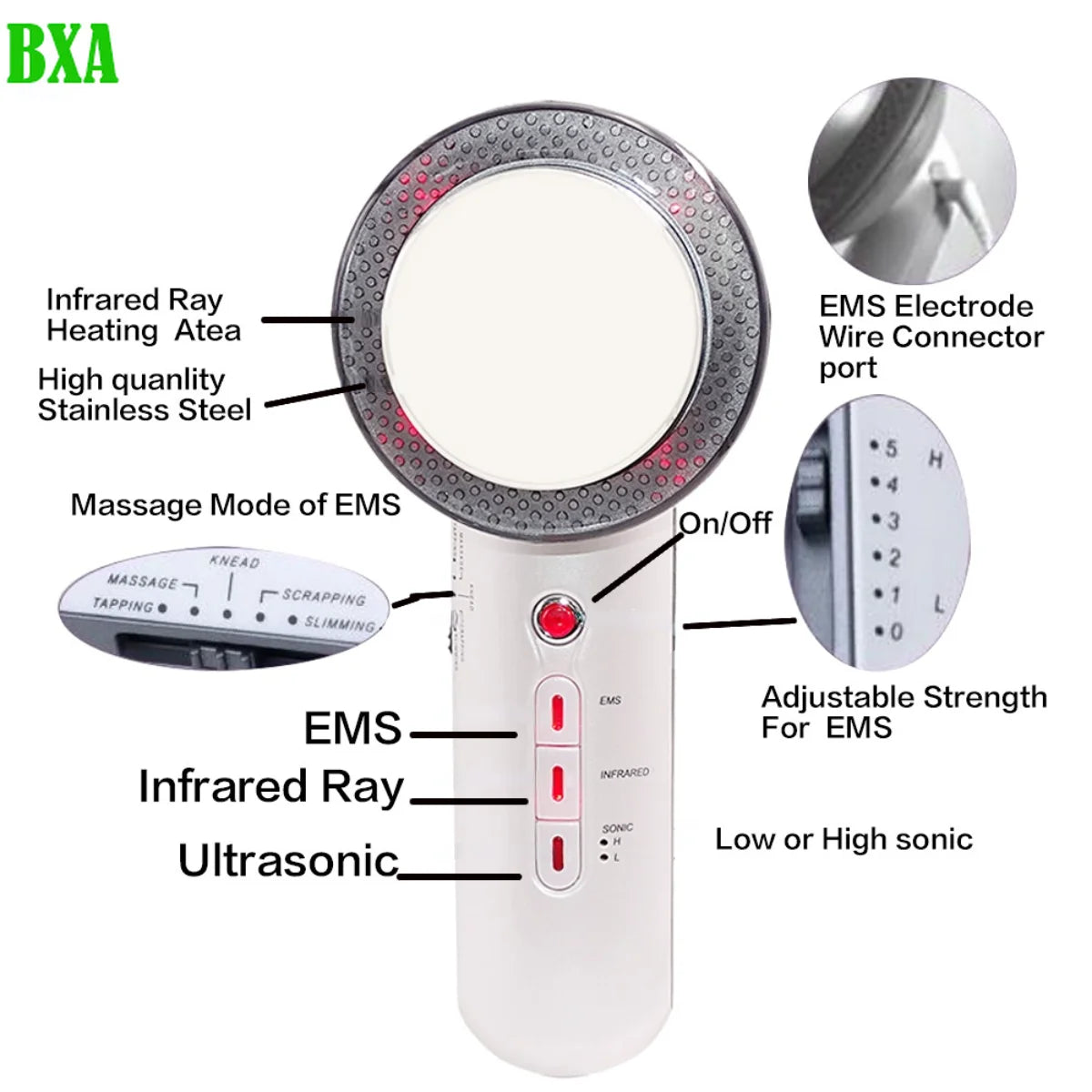 EMS Ultrasound Cavitation 3 in 1 Ultrasonic Body Slimm Massager Infrared Therapy Ultrasound Therapy Beauty Tool Skin Tightening