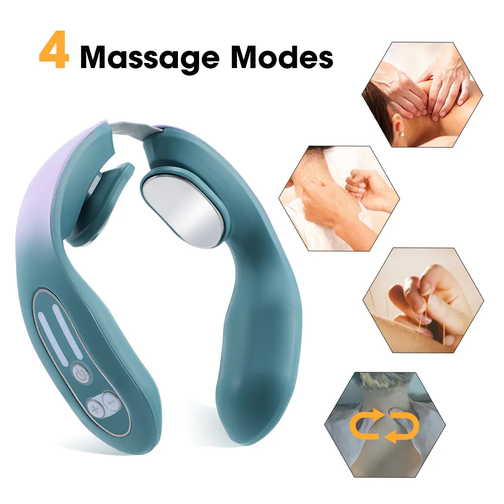 NEW Electric Neck Massager TENS 12 Gear Neck Massager Hot Compress for Shoulder and Neck Heat Muscle Relaxation and Relaxation